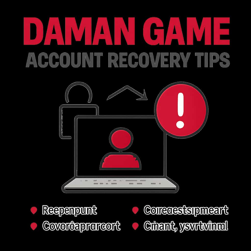Illustration of the steps for Daman Game account recovery.