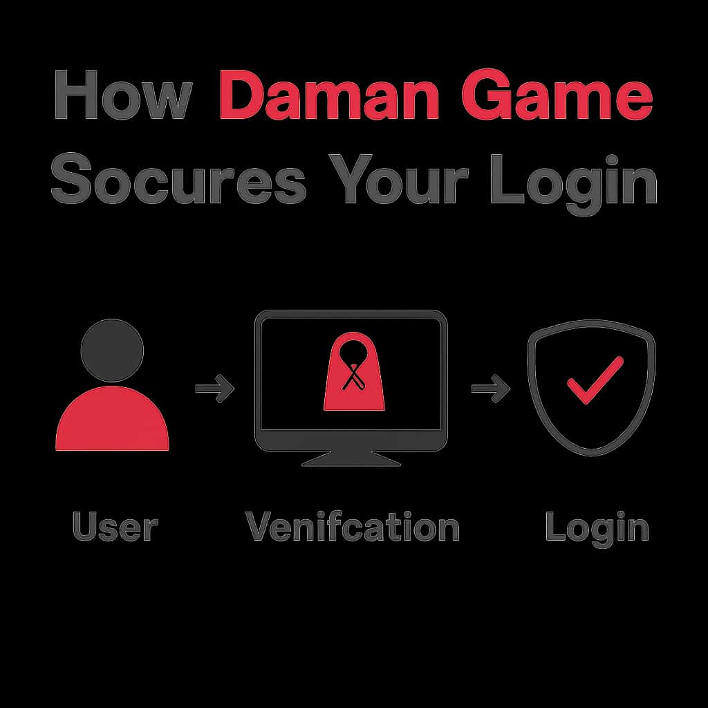 Illustration of Daman Game's secure login process.