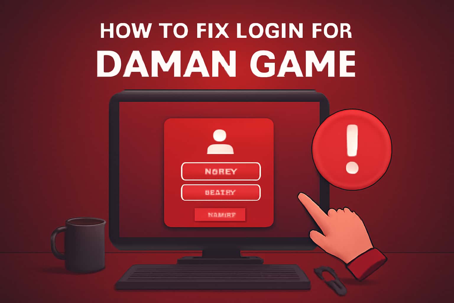 A visual representation focusing on login troubleshooting for Daman Game.