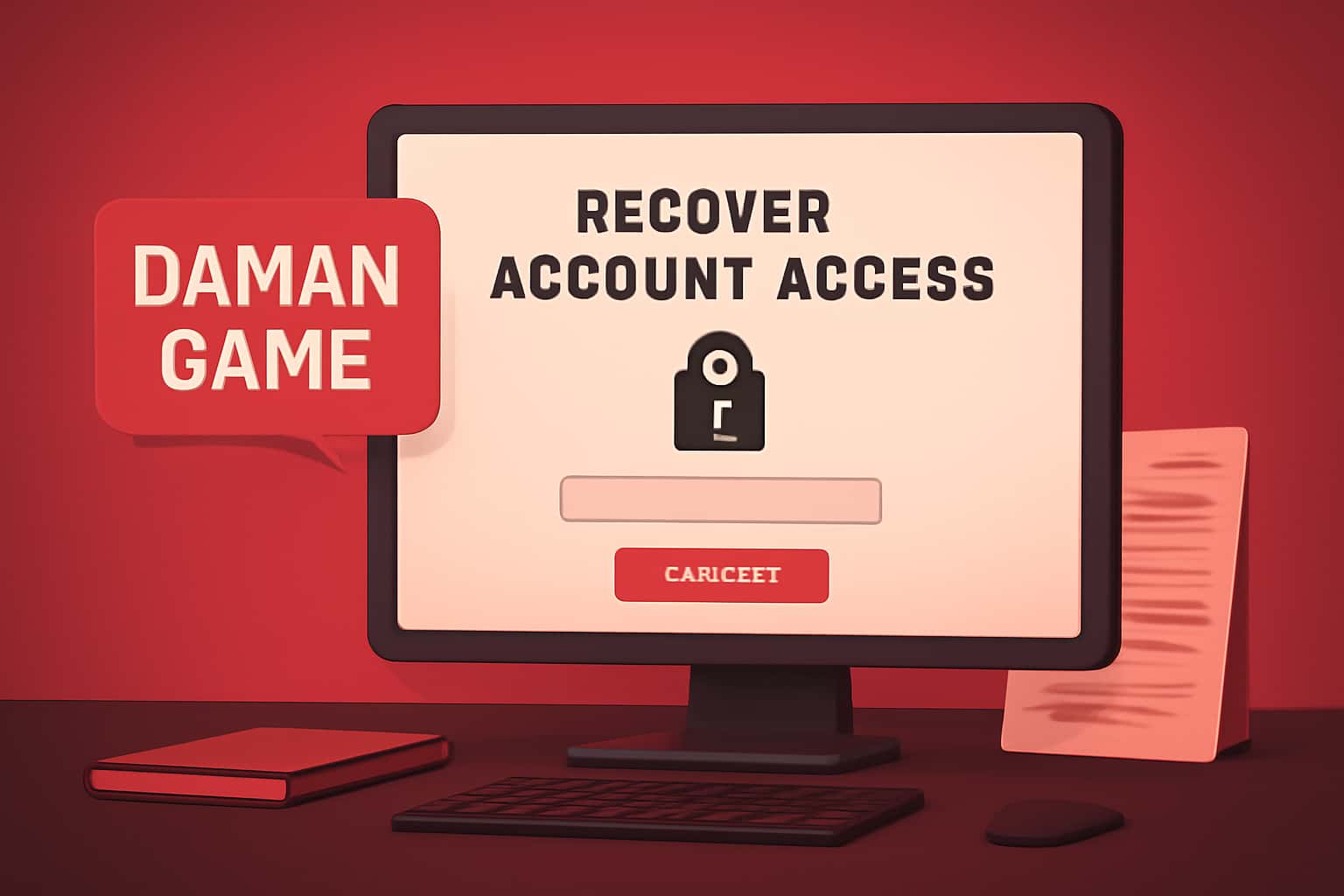 A secure login gateway scene illustrating the recovery process for Daman Game account access.
