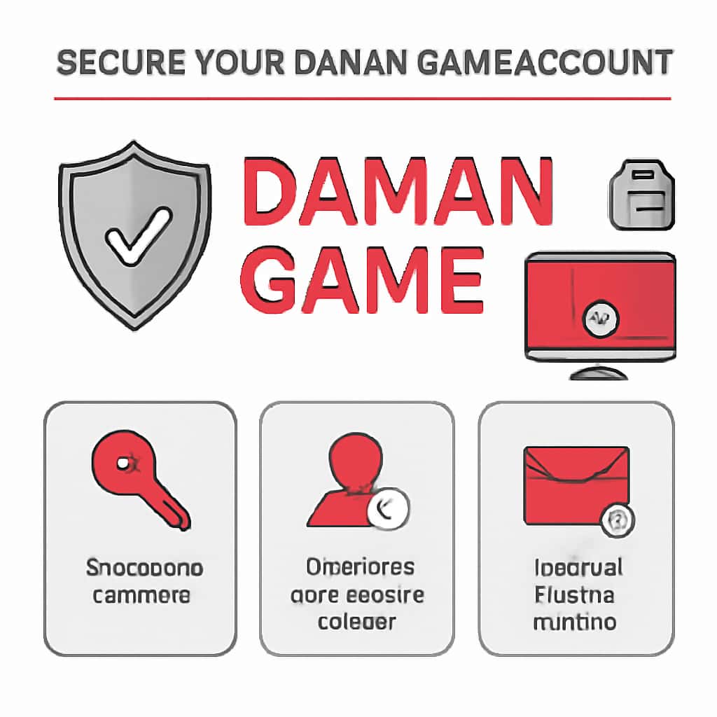 An illustration showing steps for securing a Daman Game account.