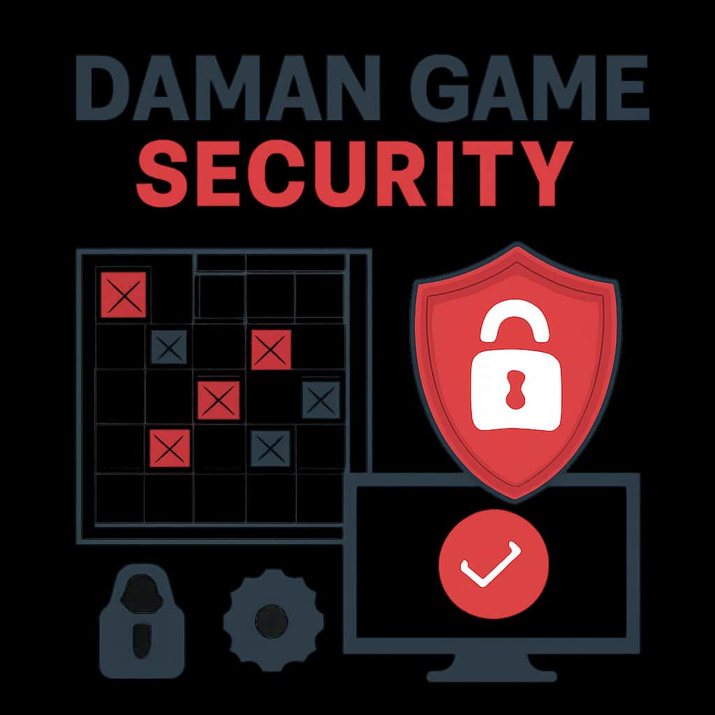 An educational diagram detailing Daman Game Security protocols.