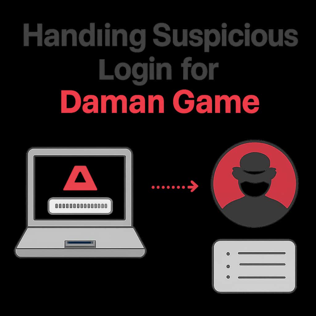 Diagram showing steps to manage suspicious logins for Daman Game.